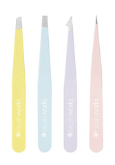 Brushworks HD 4 Piece Combination Tweezer Set - Mixed