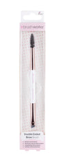 Brushworks White & Gold Brow Duo Brush