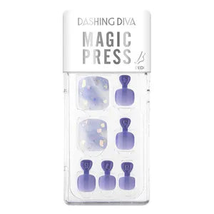 Dashing Diva Magic Press Blue Cotton Pedi