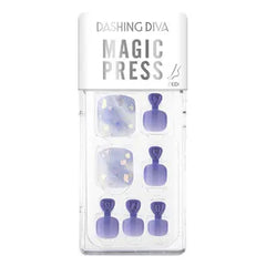 Dashing Diva Magic Press Blue Cotton Pedi