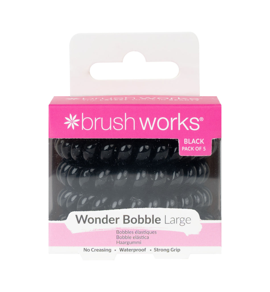Brushworks Wonder Bobble Large Black - 5 Pack