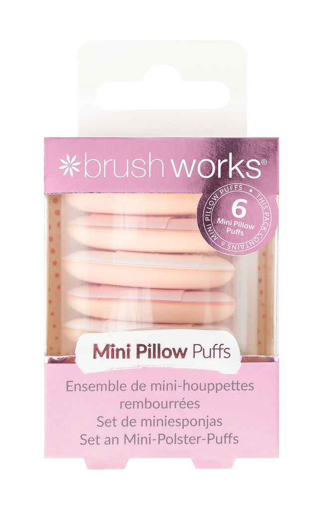 Brushworks Mini Pillow Puffs - 6 Pack