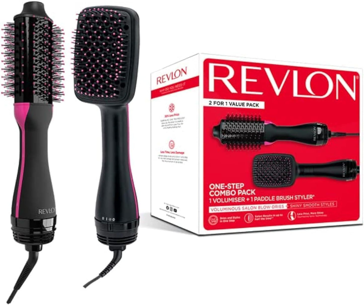 Revlon RVDR5282 One-Step Combo Pack 1 Volumiser + Paddle Brush Styler