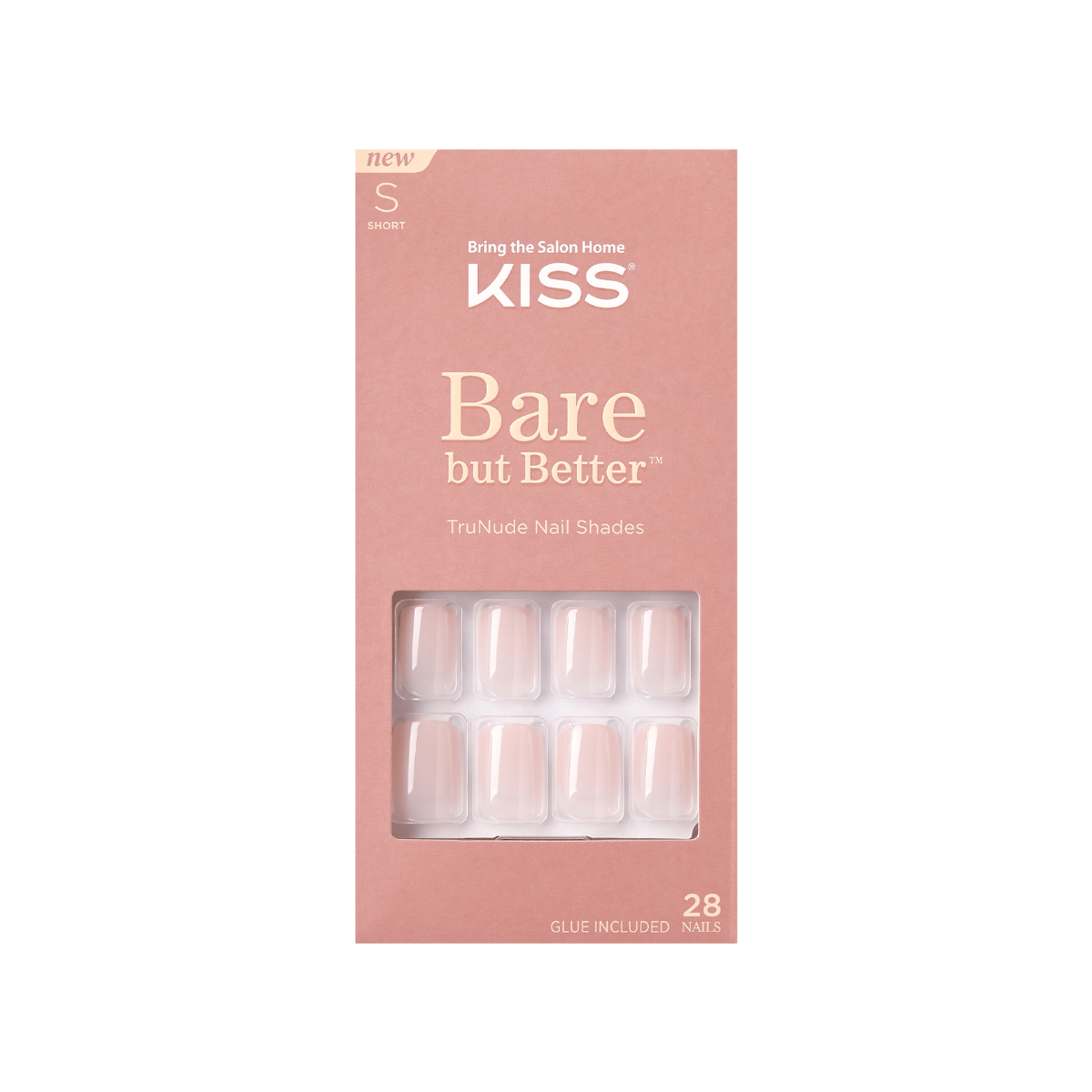 Kiss Bare But Better Nails Short Square BN01C Kiss Bare But Better Nails Short Square BN01C