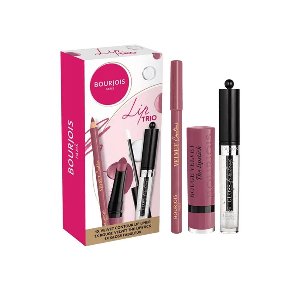 Bourjois Lip Trio Velvet Liner & Stick & Gloss Set