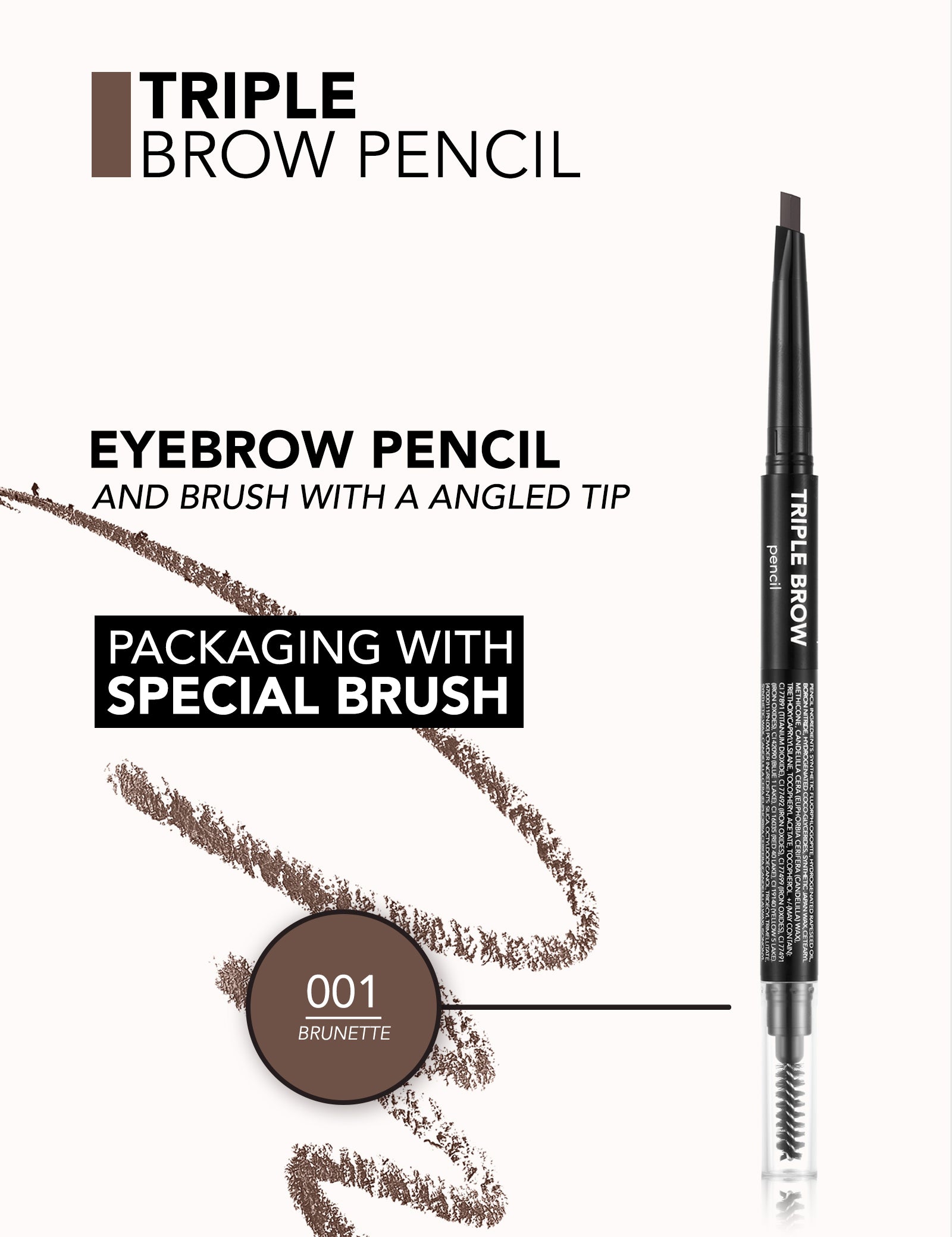 Flormar Triple Brow Pencil 001 Brunette Flormar Triple Brow Pencil 001 Brunette