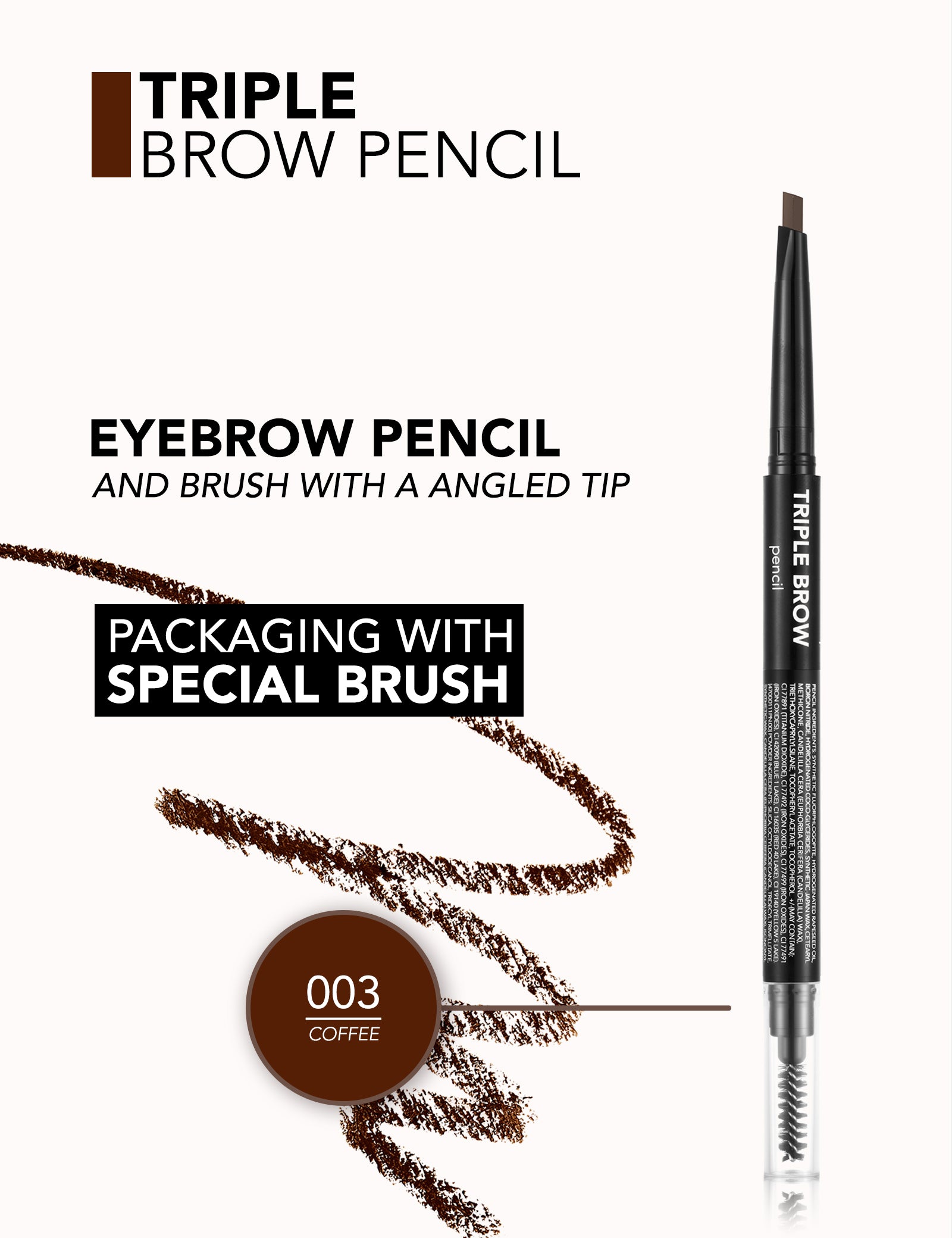 Flormar Triple Brow Pencil 003 Coffee