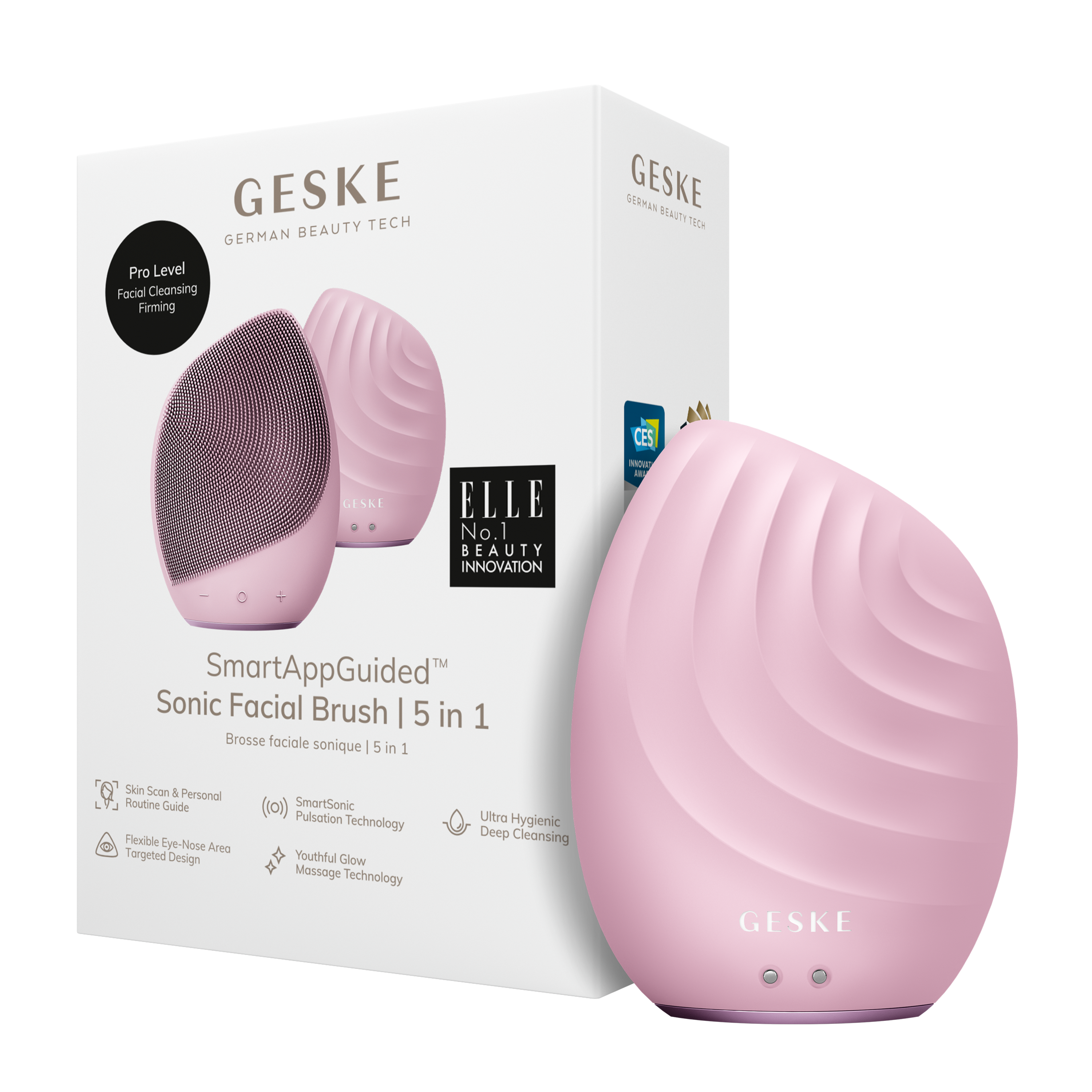 GESKE Sonic Facial Brush 5 in 1 - Pink