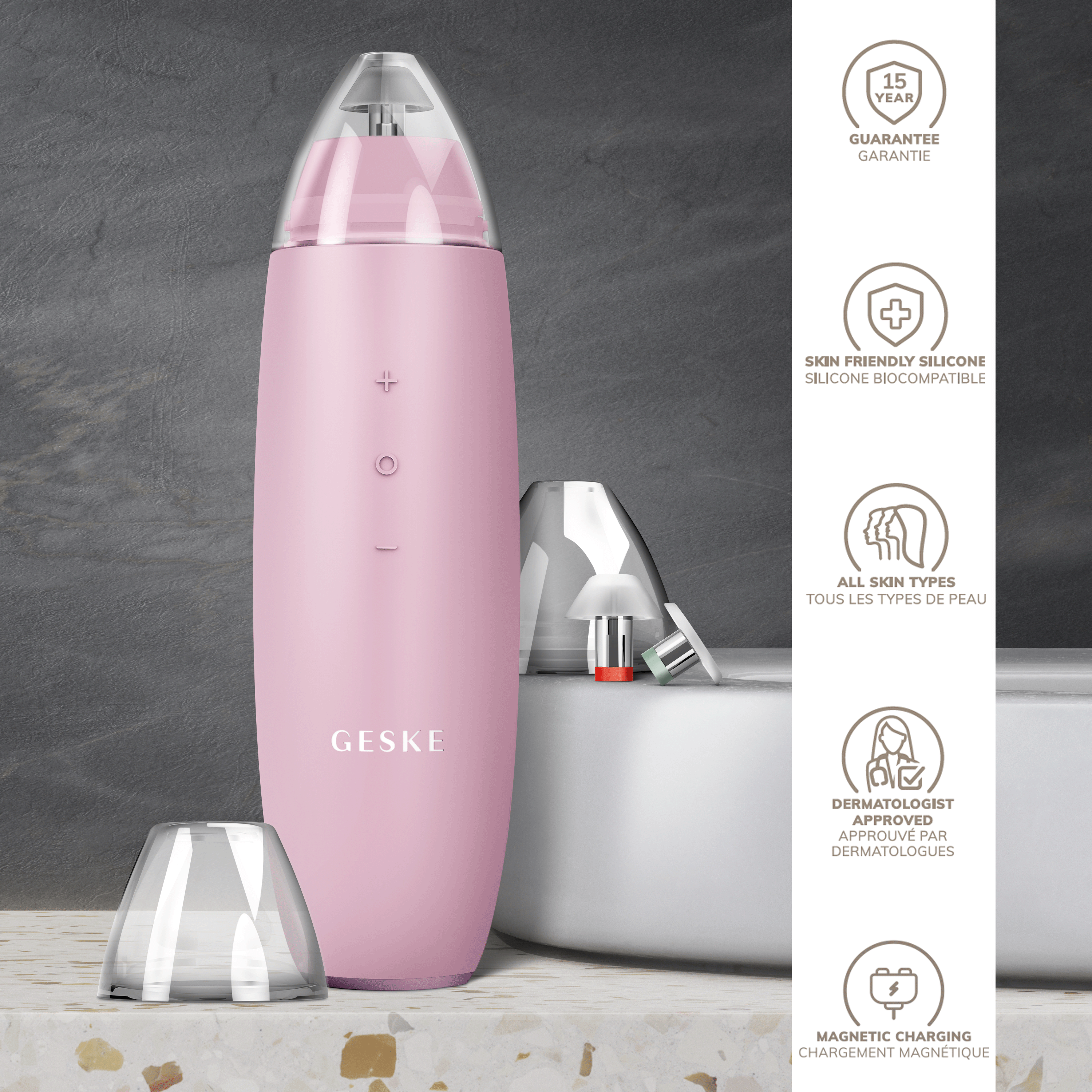 GESKE MicroDermabrasion Blackhead Remover 7 in 1 - Pink