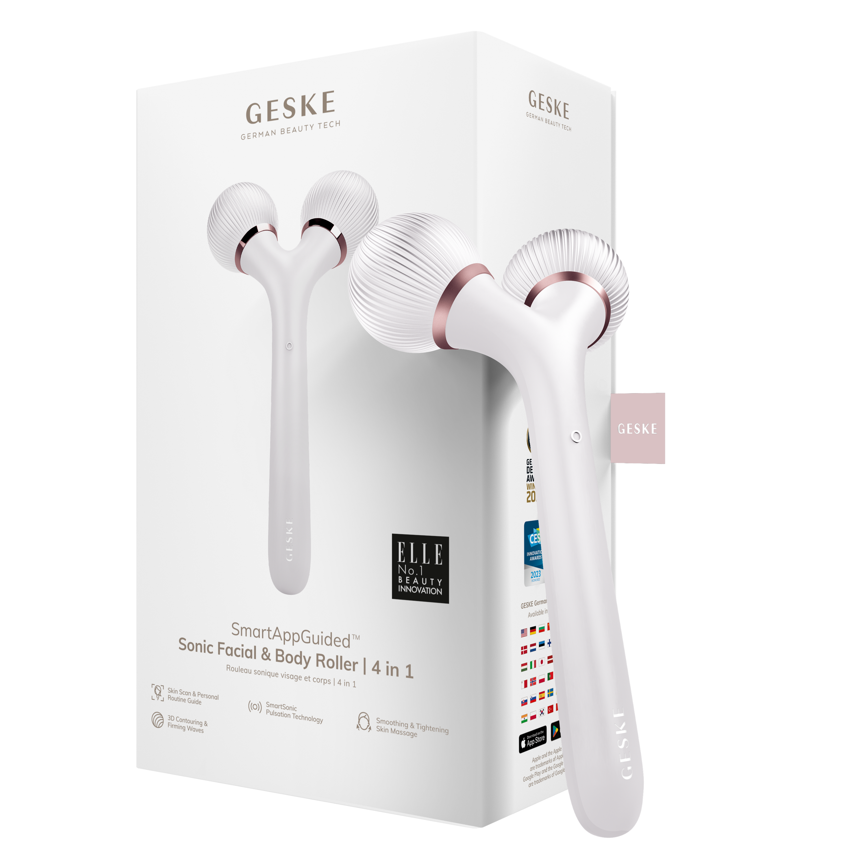 GESKE Sonic Facial Body Roller 4 in 1 - Starlight GESKE Sonic Facial Body Roller 4 in 1 - Starlight