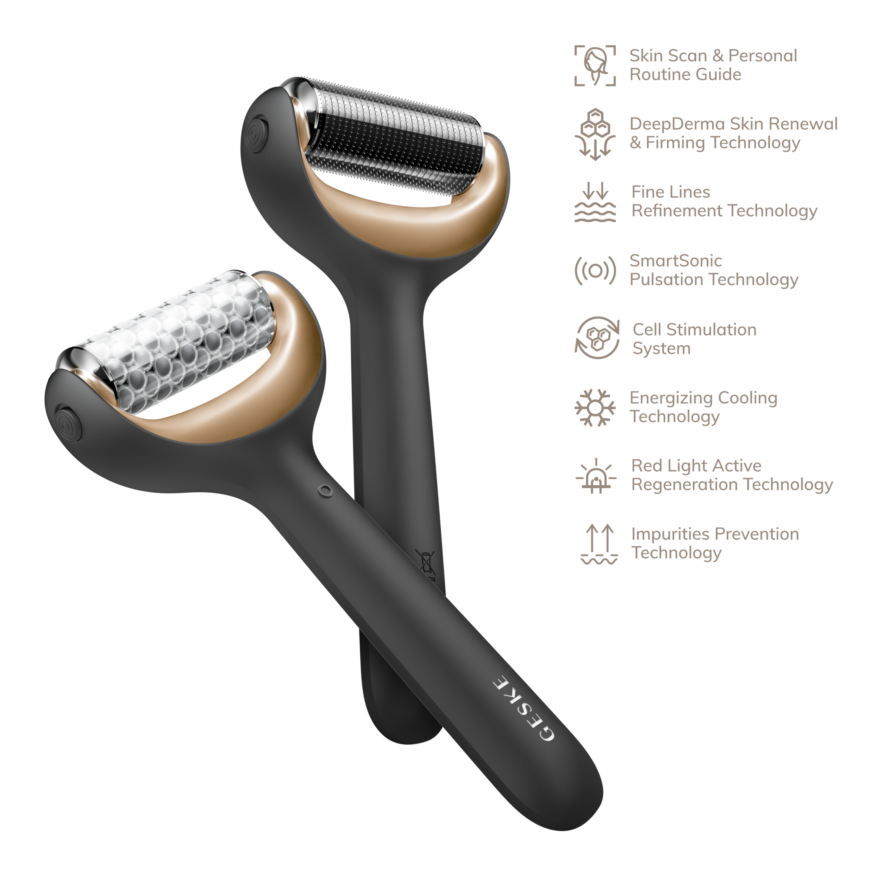 GESKE MicroNeedle Face Body Roller 8 in 1 - Gray GESKE MicroNeedle Face Body Roller 8 in 1 - Gray