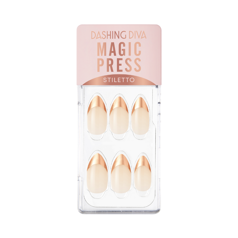 Dashing Diva Magic Press Rose Gold Edge French Dashing Diva Magic Press Rose Gold Edge French
