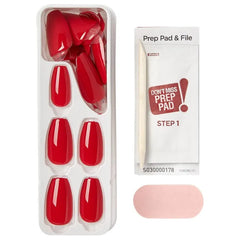 Kiss Impress Color Nails Medium Coffin Reddy Or Not