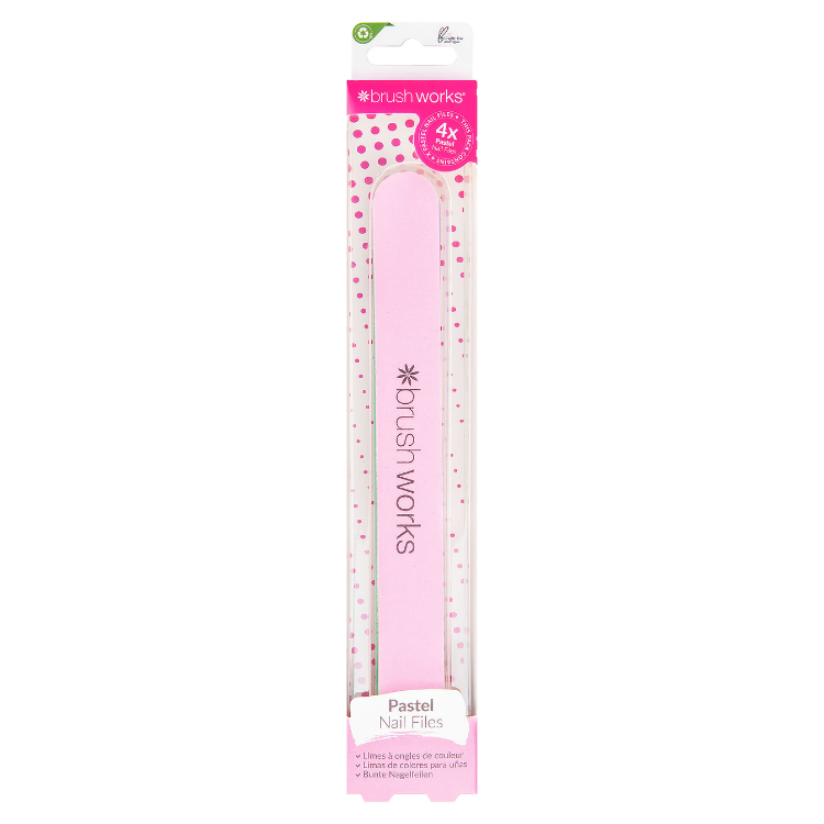 Brushworks Pastel Coloured Nail Files - 4 Pack Brushworks Pastel Coloured Nail Files - 4 Pack