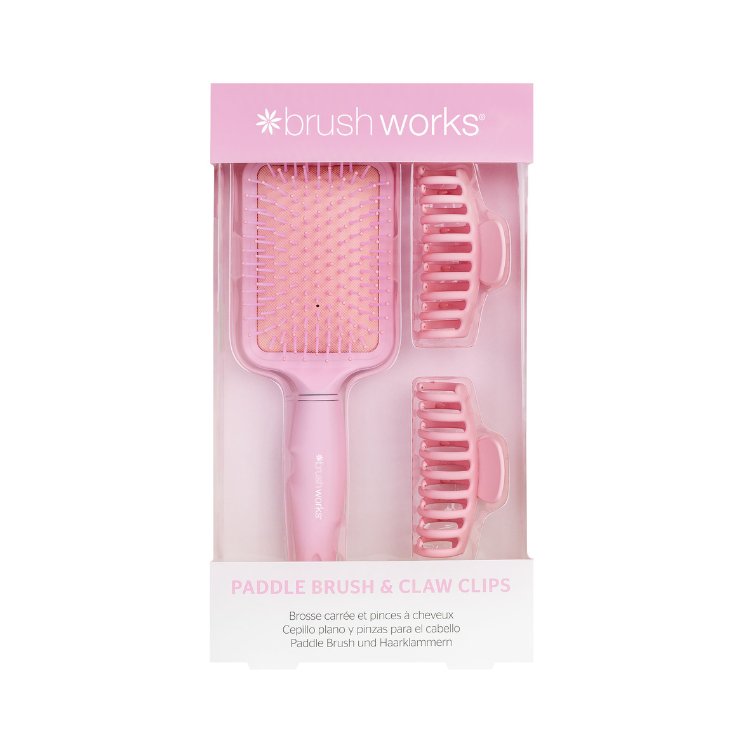 Brushworks Paddle Brush and Claw Clips (2 clips) Brushworks Paddle Brush and Claw Clips (2 clips)