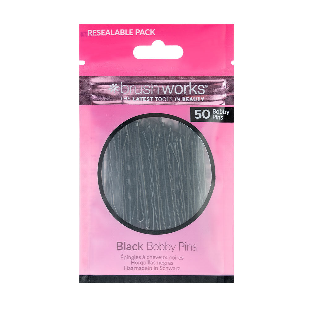 Brushworks Black Bobby Pins  50 Pieces