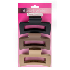 Brushworks Classic Claw Clips 3 Pack