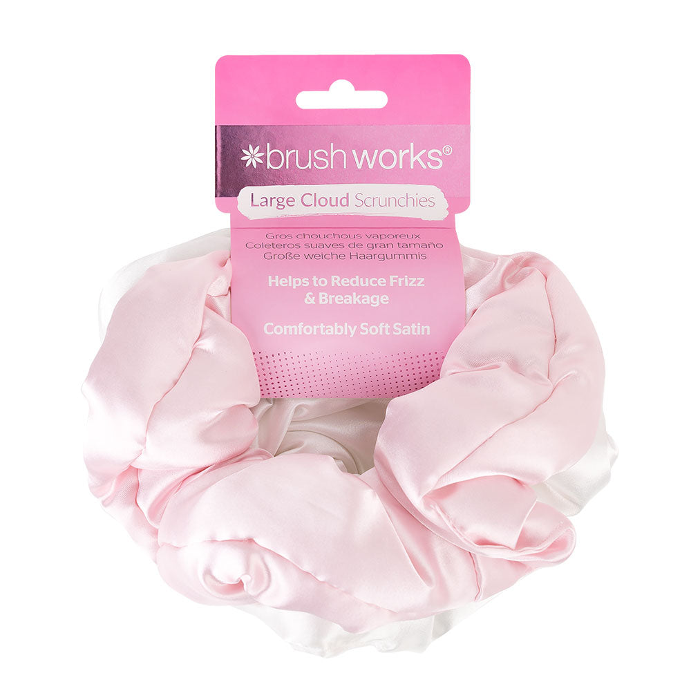 Brushworks Large Cloud Scrunchies Pink White 2 Pack Brushworks Large Cloud Scrunchies Pink White 2 Pack