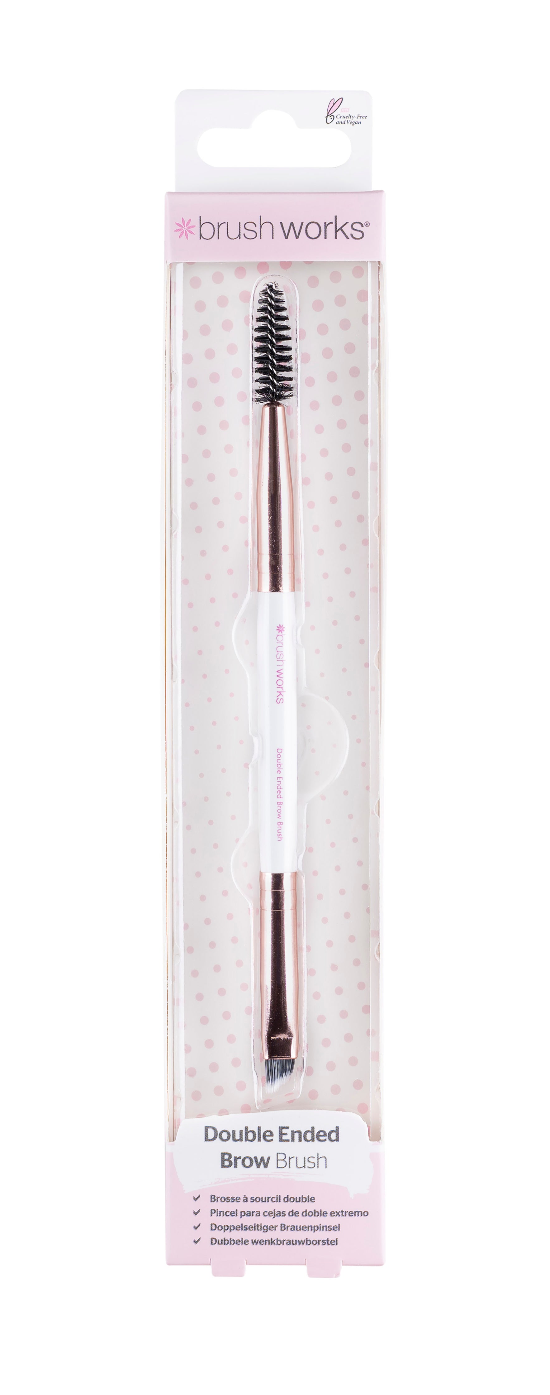 Brushworks White & Gold Brow Duo Brush Brushworks White & Gold Brow Duo Brush