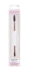 Brushworks White & Gold Brow Duo Brush