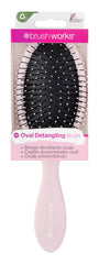 Brushworks Professional Oval Detangling Hair Brush - Pink