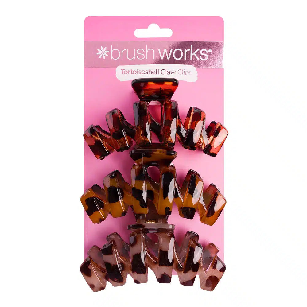 Brushworks Tortoiseshell Claw Clips 3 Pack Brushworks Tortoiseshell Claw Clips 3 Pack