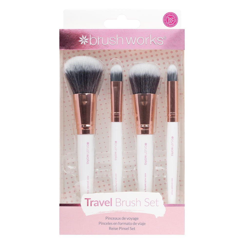 Brushworks White  Gold Travel Makeup Brush Set