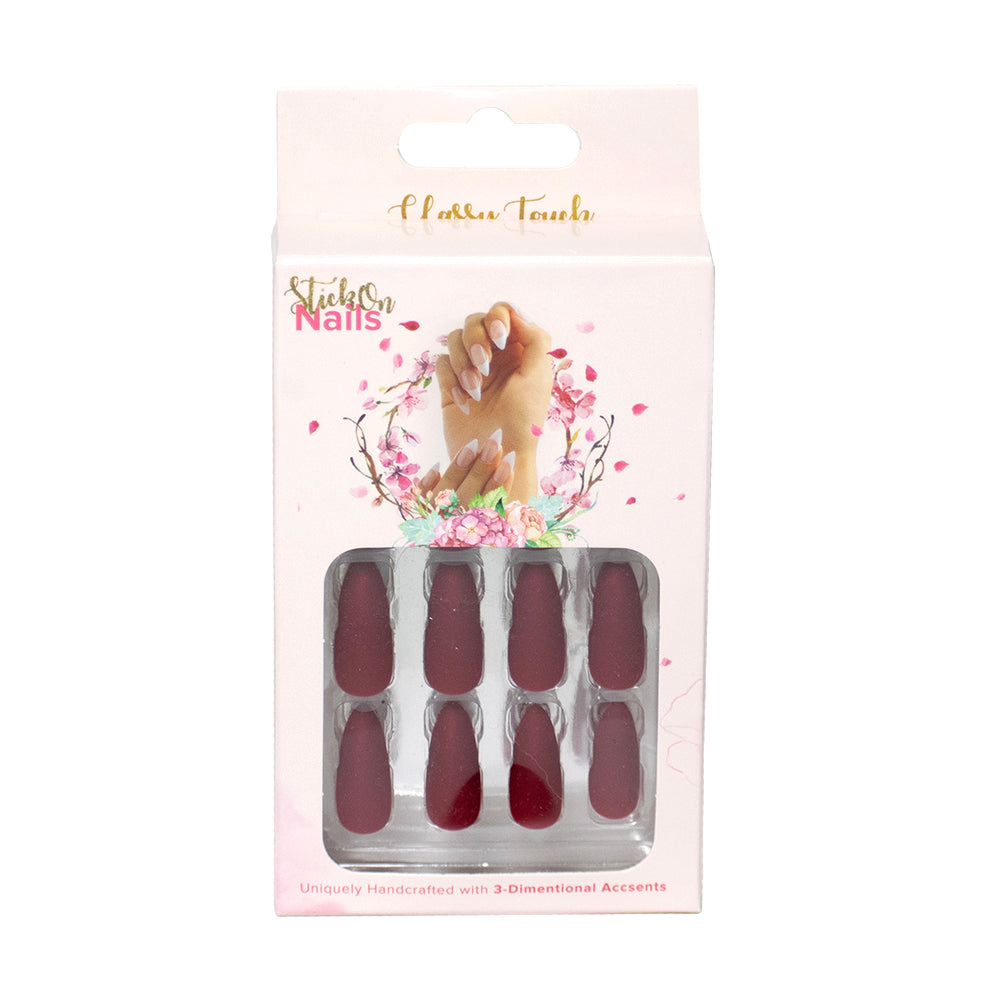 Classy Touch Stilleto Burgundy Press On Nails Classy Touch Stilleto Burgundy Press On Nails