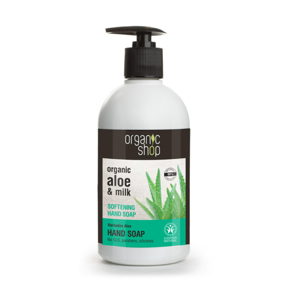 Organic Shop Softening Hand Soap Barbados Aloe 500ml